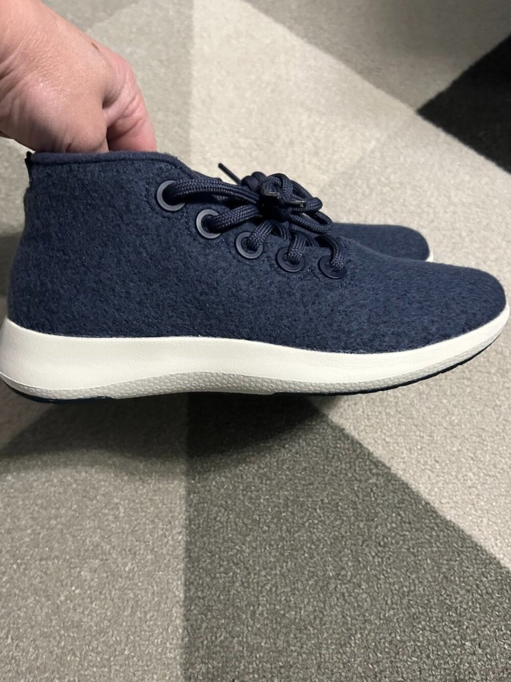 Allbirds Blue Haze Wool Runner-Up Mizzle Mid-Cut Sneakers Women's Size 7